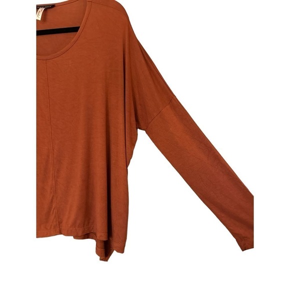 Final Touch Women's Rayon Modal Long Sleeve Scoop Neck Pullover Top Size L Rust - Picture 2 of 5